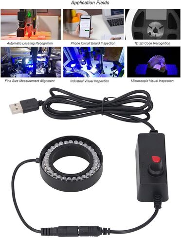 مصباح Fafeicy 31 LED، مصباح تعبئة دائري سطوع قابل للتعديل مع طاقة USB لمجهر ستيريو أحادي العين مقاس 46 مم، معدات بصرية للكاميرا الصناعية in Saudi Arabia