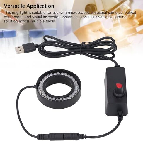 مصباح Fafeicy 31 LED، مصباح تعبئة دائري سطوع قابل للتعديل مع طاقة USB لمجهر ستيريو أحادي العين مقاس 46 مم، معدات بصرية للكاميرا الصناعية in Saudi Arabia