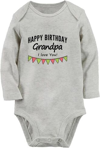 iDzn Happy Birthday Grandpa I Love You Novelty Rompers, Newborn Baby Bodysuits, Infant Jumpsuits, Toddler Kids Long Clothes in Saudi Arabia