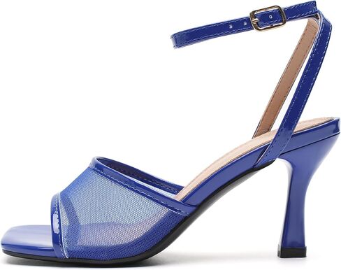 صنادل نسائية من MAIERNISI JESSI بكعب شبكي وكعب مربع مفتوح عند الأصابع وحزام للكاحل أحذية صيفية أنيقة in Kuwait