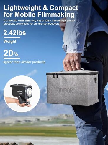 Continuous LED Video Light, Colbor CL100 100W 2700-5600K Bowens Mount Bi-Colored APP Cotrol CRI 97+ 10123Lux @3.28ft with Standard Refelctor for YouTube Studio in Kuwait