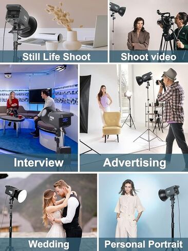 Continuous LED Video Light, Colbor CL100 100W 2700-5600K Bowens Mount Bi-Colored APP Cotrol CRI 97+ 10123Lux @3.28ft with Standard Refelctor for YouTube Studio in Kuwait