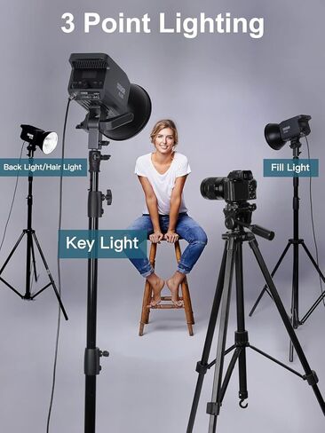 Continuous LED Video Light, Colbor CL100 100W 2700-5600K Bowens Mount Bi-Colored APP Cotrol CRI 97+ 10123Lux @3.28ft with Standard Refelctor for YouTube Studio in Kuwait