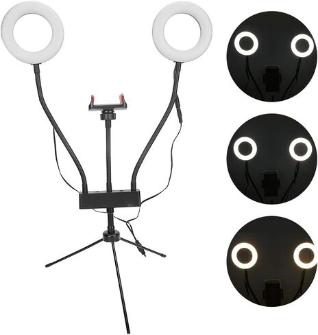 Selfie Ring Light Adjustable Fill Light with Tripod Stand USB Plug in Type for Live Broadcast Photography Studio Lighting White Light Yellow Light 5inch in Saudi Arabia