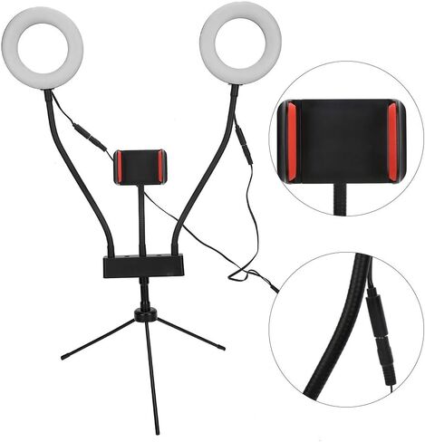 Selfie Ring Light Adjustable Fill Light with Tripod Stand USB Plug in Type for Live Broadcast Photography Studio Lighting White Light Yellow Light 5inch in Saudi Arabia