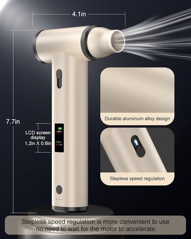 Electric air Duster with Fast Charger (5V/2A),150000 RPM High Rechargeable Brushless Motor Durable Blower, 10000mAh Aluminum Alloy Compressed Air Duster with LCD Screen for PC,Car,Outdoor in Saudi Arabia