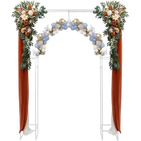 إطار قوس الزفاف بأنبوب مربع 16 مم، إطار خارجي مستطيل مع تصميم قوس داخلي، دعامة معدنية متينة لحفلات الزفاف والاحتفالات وديكورات المناسبات، أبيض in Kuwait