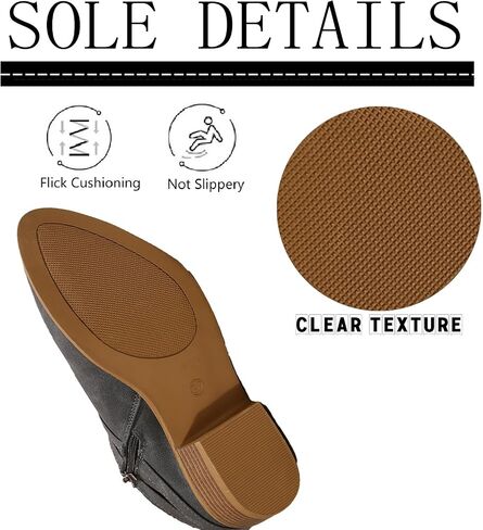 Women's Leather Buckle Strap Chunky Heel Ankle Boots with Side Zipper Fashion Comfortable Round Toe Low Stacked Heel Booties for Daily Casual Work Short Boots in Saudi Arabia