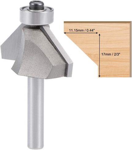 Chamfer Router Bit 45 Degree 1/4" Shank 2/3" Cutting Height Edge Forming Router Bit for Woodworking, 2.26" (57.5mm) Length in Saudi Arabia