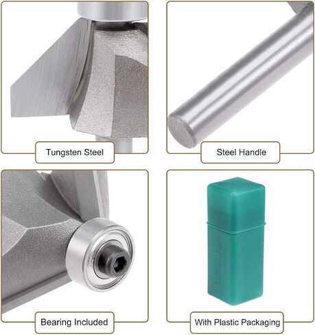 Chamfer Router Bit 45 Degree 1/4" Shank 2/3" Cutting Height Edge Forming Router Bit for Woodworking, 2.26" (57.5mm) Length in Saudi Arabia