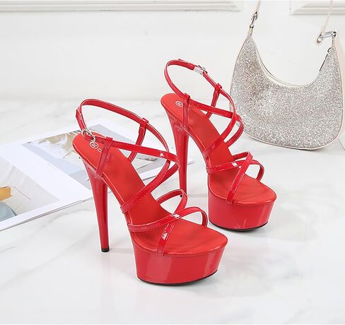 Women'S Strappy Round Open Toe Platform Stiletto Sandals Sexy Adjustable Ankle Strap High Heel Y2k Dress Sandals For Party Prom Party in Saudi Arabia