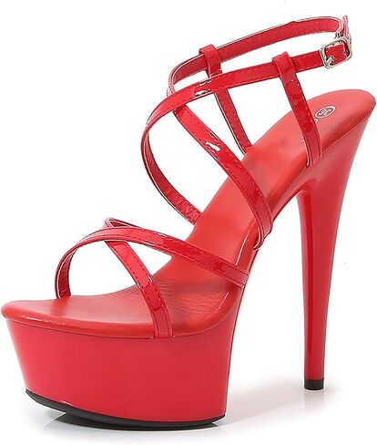 Women'S Strappy Round Open Toe Platform Stiletto Sandals Sexy Adjustable Ankle Strap High Heel Y2k Dress Sandals For Party Prom Party in Saudi Arabia