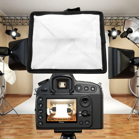 MERRYHAPY كاميرا فلاش الناشر سوفت بوكس ​​المحمولة خفيفة الوزن عاكسة مصباح يدوي الناشر مرفق لDSLR Speedlight سهلة التركيب المدمجة لينة ضوء ترتد مربع in Kuwait