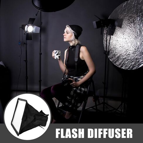 MERRYHAPY كاميرا فلاش الناشر سوفت بوكس ​​المحمولة خفيفة الوزن عاكسة مصباح يدوي الناشر مرفق لDSLR Speedlight سهلة التركيب المدمجة لينة ضوء ترتد مربع in Kuwait