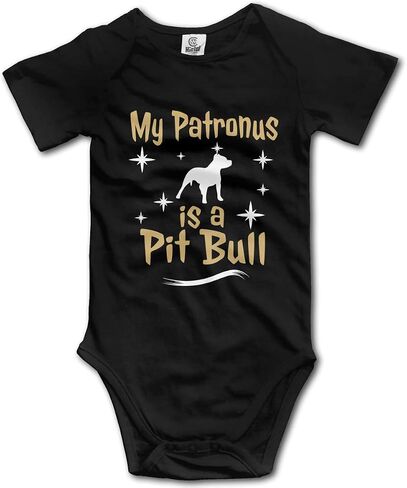 Pengshiliu My Patronus is A Pitbull Dog Baby تسلق قطعة واحدة بأكمام طويلة 0-6 أشهر باللون الأسود in Saudi Arabia