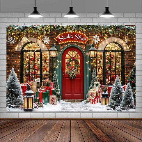 20X10ft Christmas Photography Backdrop Winter Christmas Wooden Window Decoration Kids Photography Backdrop Farmhouse Snow Pine Tree Party Decor Photo Backdrops Cabin Xmas Photo Booth Props Background in Saudi Arabia