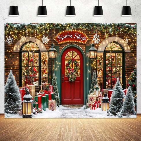 20X10ft Christmas Photography Backdrop Winter Christmas Wooden Window Decoration Kids Photography Backdrop Farmhouse Snow Pine Tree Party Decor Photo Backdrops Cabin Xmas Photo Booth Props Background in Saudi Arabia