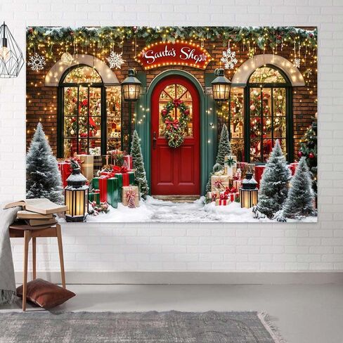 20X10ft Christmas Photography Backdrop Winter Christmas Wooden Window Decoration Kids Photography Backdrop Farmhouse Snow Pine Tree Party Decor Photo Backdrops Cabin Xmas Photo Booth Props Background in Saudi Arabia