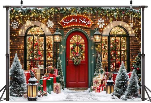 20X10ft Christmas Photography Backdrop Winter Christmas Wooden Window Decoration Kids Photography Backdrop Farmhouse Snow Pine Tree Party Decor Photo Backdrops Cabin Xmas Photo Booth Props Background in Saudi Arabia