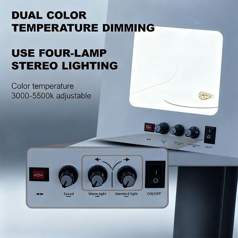 Professional Jewelry Photography Light Box Kit - 360° Electric Rotating, 4 Adjustable Brightness Fill Lights, Mini Softbox Photo Studio for Hanging & Placing Jewelry TB20 in Kuwait