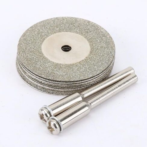 (10+2) pcs 30mm Diamond Cutting Discs Cut Off Mini Diamond Saw Blade with 2pcs Connecting 3mm Shank for Dremel Drill Fit Rotary Tool in Saudi Arabia