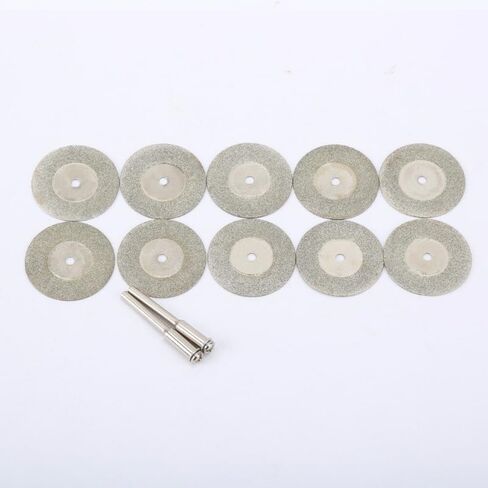 (10+2) pcs 30mm Diamond Cutting Discs Cut Off Mini Diamond Saw Blade with 2pcs Connecting 3mm Shank for Dremel Drill Fit Rotary Tool in Saudi Arabia