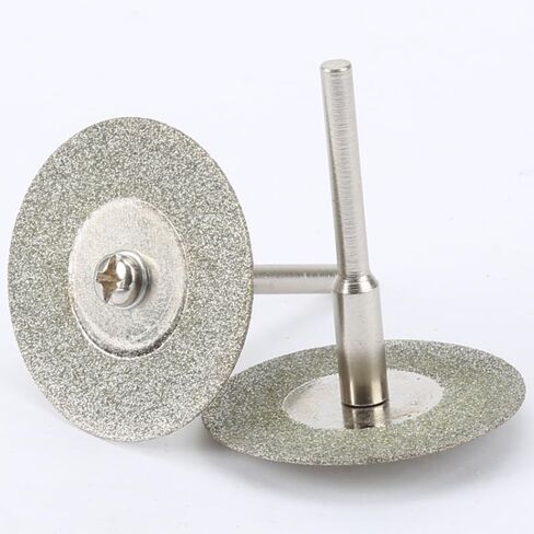 (10+2) pcs 30mm Diamond Cutting Discs Cut Off Mini Diamond Saw Blade with 2pcs Connecting 3mm Shank for Dremel Drill Fit Rotary Tool in Saudi Arabia