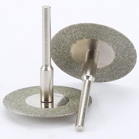 (10+2) pcs 30mm Diamond Cutting Discs Cut Off Mini Diamond Saw Blade with 2pcs Connecting 3mm Shank for Dremel Drill Fit Rotary Tool in Saudi Arabia