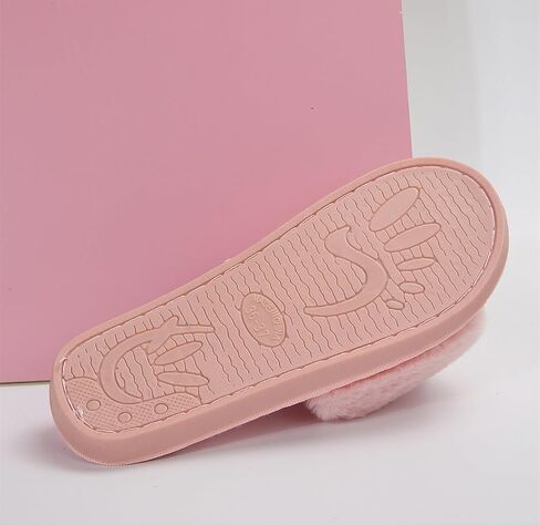 Womens Fuzzy Open Toe Slippers Soft Comfy Memory Foam Slip On Indoor House Bedroom Slides Slippers in Saudi Arabia