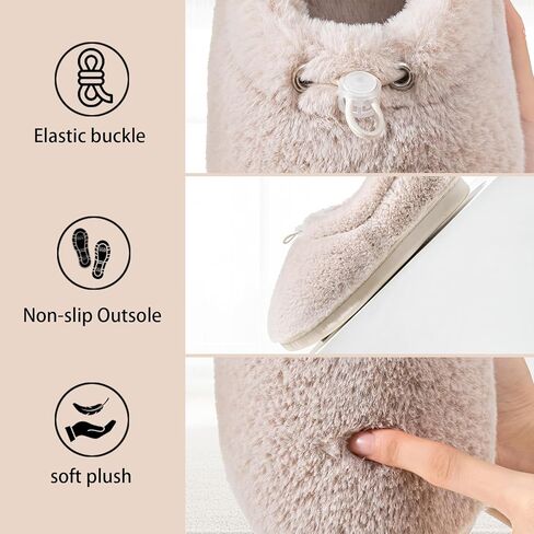 Women's Plush Memory Foam House Slippers - Lightweight Cozy Fleece- Lined Indoor Slides with Non-Slip Sole| Machine Washable in Saudi Arabia