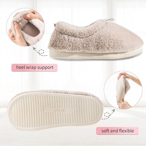 Women's Plush Memory Foam House Slippers - Lightweight Cozy Fleece- Lined Indoor Slides with Non-Slip Sole| Machine Washable in Saudi Arabia