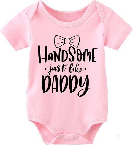 Baby Twins Bodysuit Handsome Just Like Daddy Newborn Baby Clothes Cute Outfits Toddler Boy Girl Romper Set in Saudi Arabia