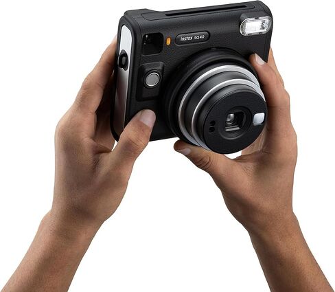 Fujifilm Instax Square SQ40 Instant Camera Black Bundle with Vintage Style Compatible Carrying Case + Microfiber Cleaning Cloth in Saudi Arabia