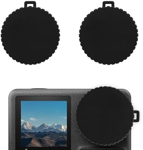 2pcs Lens Cap for Osmo Action 4 and Action 3, Black Lens Protector Flexible Lens Cover Protective Accessories Compatible with Osmo Action, Prevent Scratches Dust in Saudi Arabia