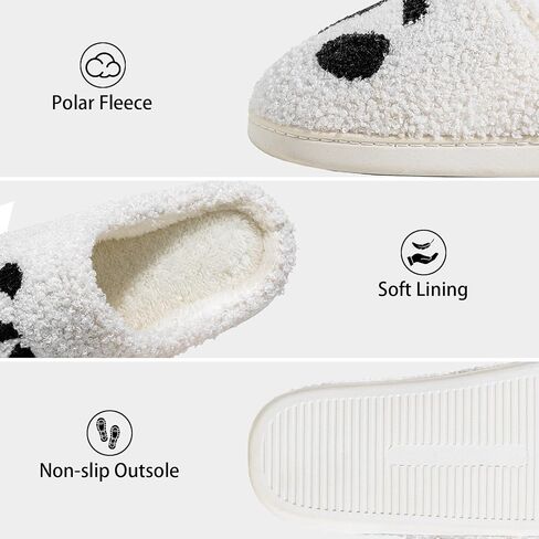 Women's Ultra Cozy Plush Slippers with Memory Foam - Non-Slip Winter Indoor House Shoes, Warm Fuzzy Comfy Cute Footwear for Her, Festive Home Comfort in Saudi Arabia