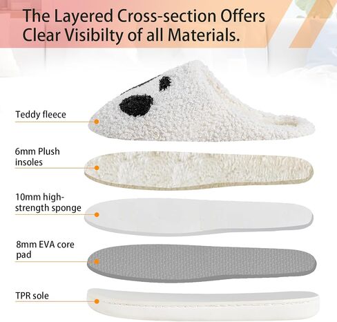 Women's Ultra Cozy Plush Slippers with Memory Foam - Non-Slip Winter Indoor House Shoes, Warm Fuzzy Comfy Cute Footwear for Her, Festive Home Comfort in Saudi Arabia