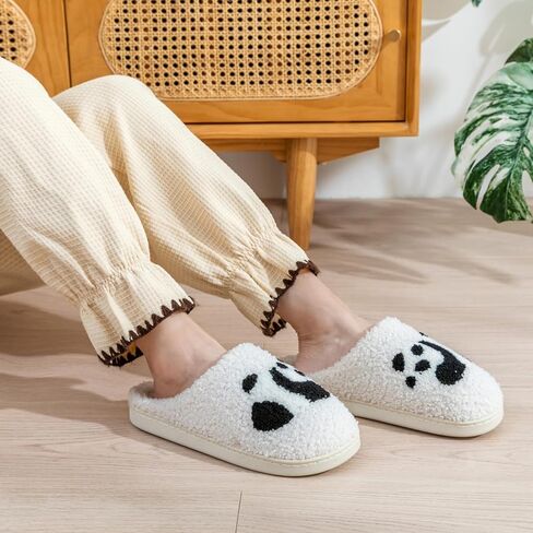 Women's Ultra Cozy Plush Slippers with Memory Foam - Non-Slip Winter Indoor House Shoes, Warm Fuzzy Comfy Cute Footwear for Her, Festive Home Comfort in Saudi Arabia