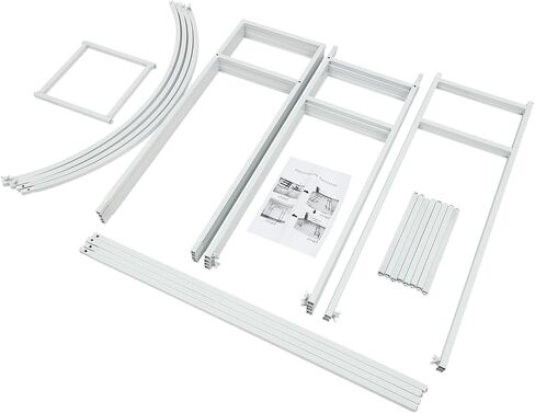 إطار قوس الزفاف بأنبوب مربع 16 مم، إطار خارجي مستطيل مع تصميم قوس داخلي، دعامة معدنية متينة لحفلات الزفاف والاحتفالات وديكورات المناسبات، أبيض in Kuwait