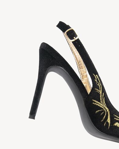 NEWBELLA Women's Pointed Toe Pumps - Elegant Embroidered Stiletto Heels with Back Strap, Dressy High Heel Shoes for Wedding, Party & Evening Wear in Saudi Arabia