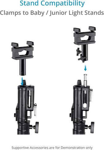 PROAIM Polaris - دوللي منزلق للكاميرا أحادية السكة مع 2 × مشابك أنابيب. جهاز انحراف علوي. يناسب قضبان السرعة 38-48 مم. الحمولة: 30 كجم/66 رطلاً. مشابك لحوامل إضاءة الأطفال/الصغار in Kuwait