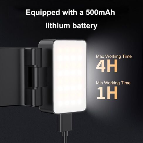 ضوء كاميرا LED قابل للطي من Asixxsix، 3 أوضاع لدرجة حرارة اللون 2700K 5500K 9000K مع بطارية 500 مللي أمبير IPX4 مقاومة للماء، لكاميرا الفيديو DSLR والبث المباشر للتصوير الفوتوغرافي، وملء الضوء in Kuwait