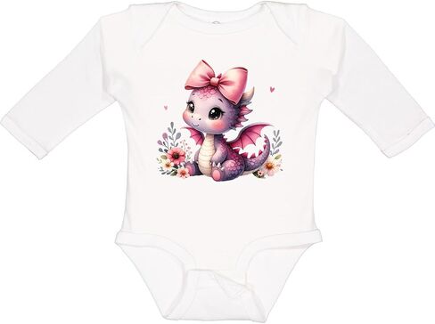 inktastic Girls Baby Dragon Long Sleeve Creeper in Saudi Arabia