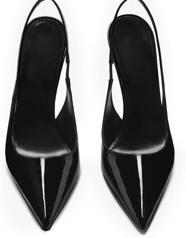 Pointed Closed Toe Slingback High Heels for Women Stilettos Stretch Slip-on Pumps Patent Leather Elegant Party Dressy Shoes, Size 6-11 in Saudi Arabia