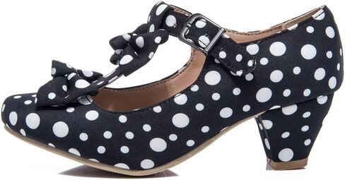 MFairy Women Mid Block Heel Mary Jane Shoes Polka Dot Bow Dress Pumps in Saudi Arabia