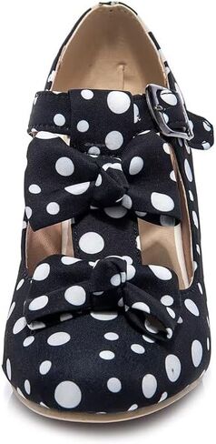 MFairy Women Mid Block Heel Mary Jane Shoes Polka Dot Bow Dress Pumps in Saudi Arabia