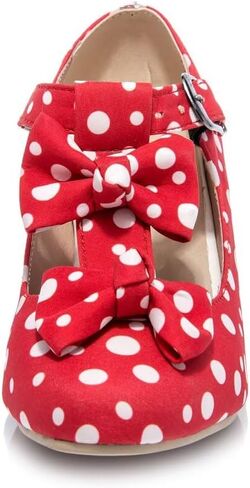 MFairy Women Mid Block Heel Mary Jane Shoes Polka Dot Bow Dress Pumps in Saudi Arabia