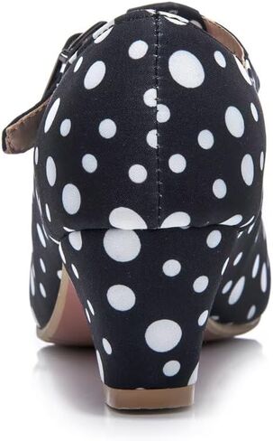 MFairy Women Mid Block Heel Mary Jane Shoes Polka Dot Bow Dress Pumps in Saudi Arabia