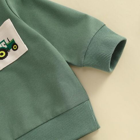 Baby Boy Fall Clothes Cute Farm Trucks Toddler Outfit Long Sleeve Pullover Sweatshirt Top Jogger Pants Set in Saudi Arabia