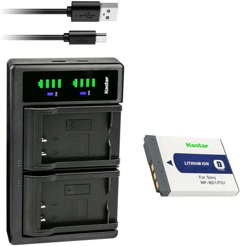 Kastar LTD2 USB Battery Charger Compatible with Sony NP-BD1 Battery, BC-CSD BC-CS3 Charger, Cyber-Shot DSC-T500, Sony Cyber-Shot DSC-T700, Cyber-Shot DSC-T900, Cyber-Shot DSC-TX1 Cameras in Saudi Arabia