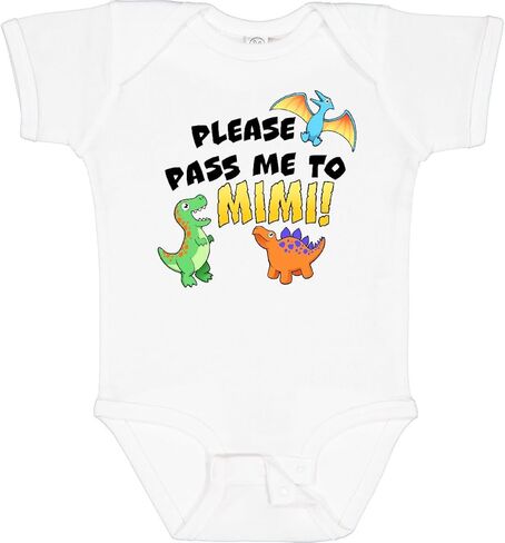 inktastic Please Pass Me To Mimi with Dinosaurs Baby Bodysuit in Kuwait